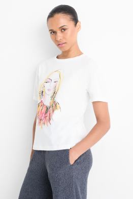 T-Shirt mit Strasssteinen - Regular Fit