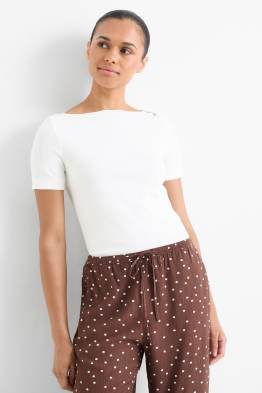 T-shirt - slim fit - finition côtelée