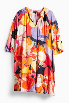 V-neck A-line dress - floral