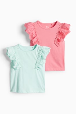 Set van 2 - T-shirt - Broderie Anglaise