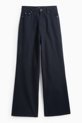 Pantalon en toile - high waist - wide leg