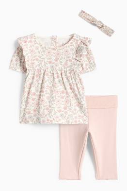 Bloemetje - baby-outfit - 3-delig