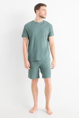 Shorty-Pyjama - strukturiert