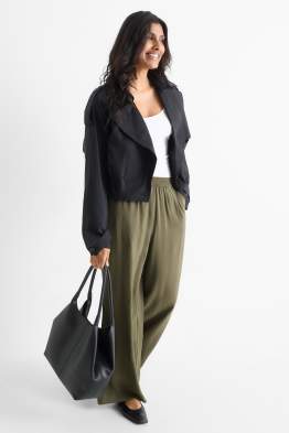 Business trousers - high waist - wide leg