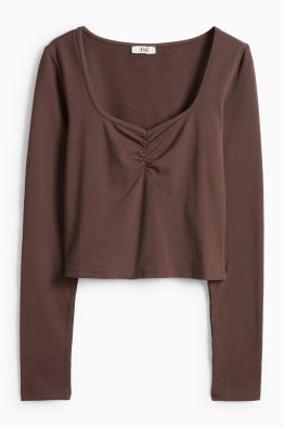 Haut court à manches longues - slim fit