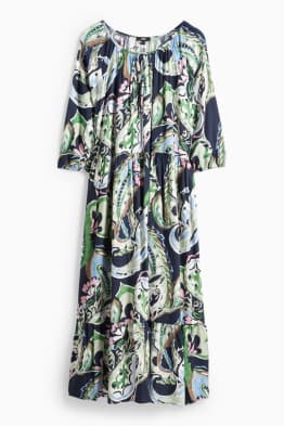 A-line viscose dress - patterned