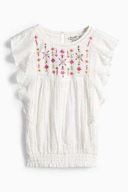 Musselin-Bluse - strukturiert