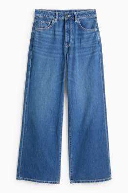 Wide Leg Jeans - Mid Waist