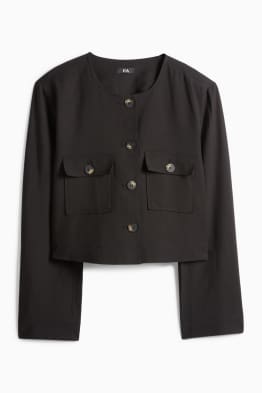 Blazer court en lin mélangé - slim fit