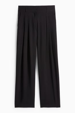Cloth trousers - mid-rise waist - wide leg