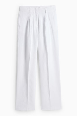 Linen trousers - high waist - wide leg