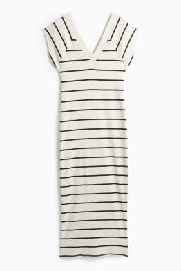Robe bodycon d'allaitement - côtelée - à rayures