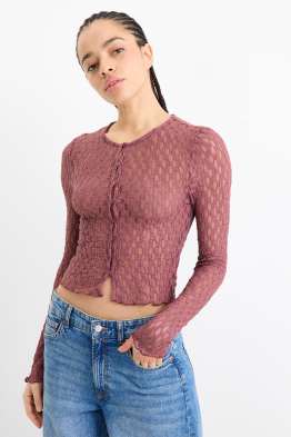 Haut court à manches longues - slim fit