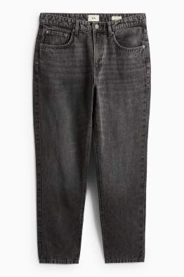 Relaxed tapered jeans s lněným podílem