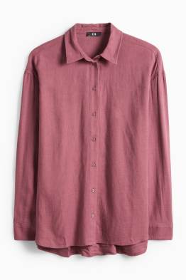 Overhemdblouse met linnengehalte
