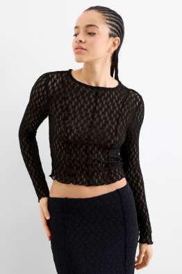 Haut court à manches longues - slim fit