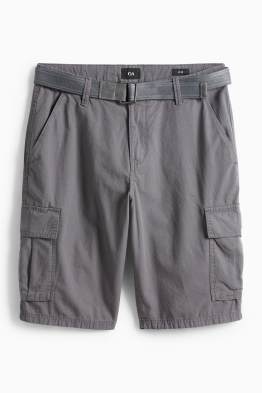 Cargo shorts with belt