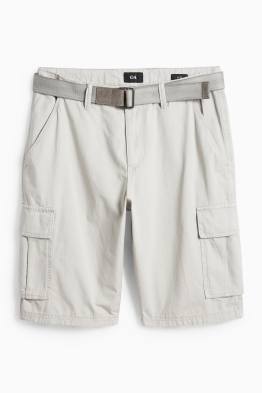 Cargo shorts with belt