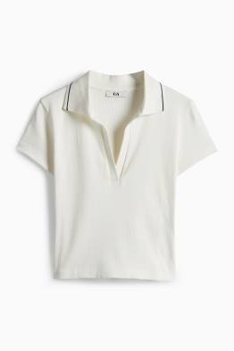 Polo court - slim fit - finition côtelée