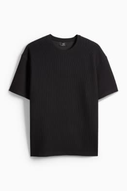 T-shirt - relaxed fit - met structuur