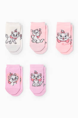 Lot de 5 paires - Aristochats - socquettes de sport à motif