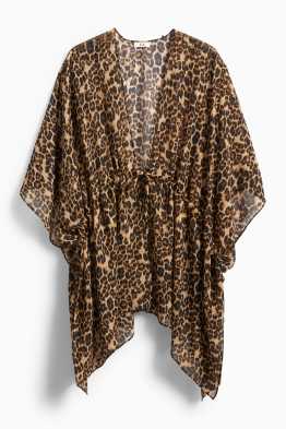 Kimono - leopard print - textured