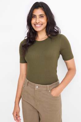 Tričko - slim fit - žebrované