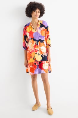 V-neck A-line dress - floral