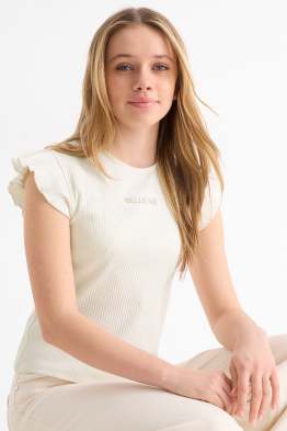 Set van 3 - T-shirt - ribstof - glanseffect