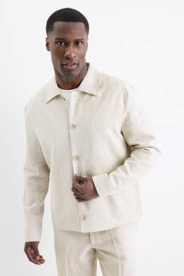Hemdjacke - Regular Fit - Kent - Leinen-Mix