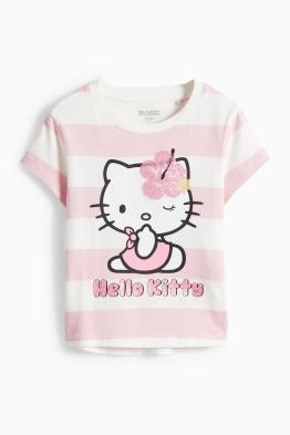 Hello Kitty - T-shirt - à rayures- effet brillant
