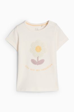 Blümchen - Baby-Crochet-Kurzarmshirt