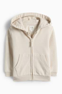 Sweat zippé en molleton à capuche pour bébé - finition texturée