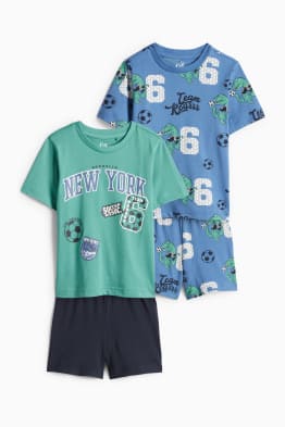 Paquet de 2 - dinosaure i futbol - pijama curt - 4 peces