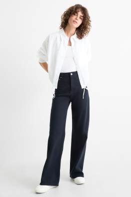 Pantalon en toile - high waist - wide leg