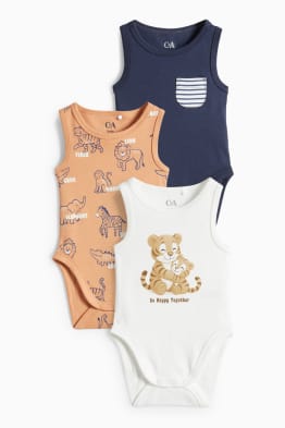 Multipack 3er - Wildtiere - Baby-Body