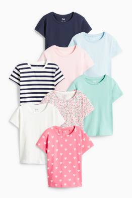 Multipack 8er - Herz und Blume - Kurzarmshirt