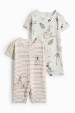 Multipack of 2 - koala and giraffe - baby sleepsuit