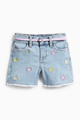 Blume - Jeans-Shorts mit Gürtel