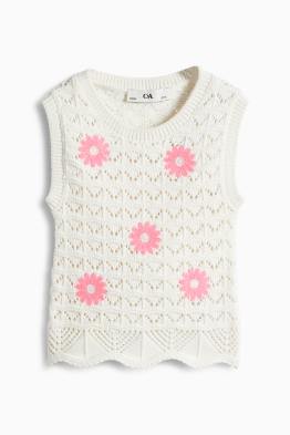 Motivo fiori - top in pizzo