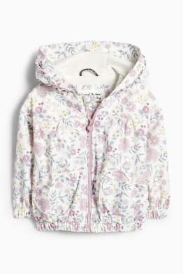 Floral - baby jacket with hood - water-repellent