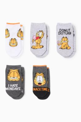 Multipack 5er - Garfield - Sneakersocken mit Motiv