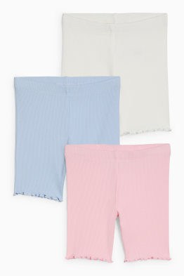 Multipack 3 ks - elastické šortky - žebrované