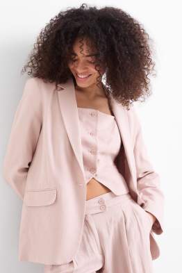 Blazer mit Leinen-Anteil - Relaxed Fit