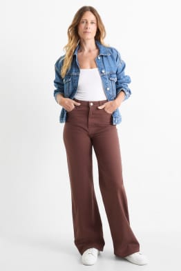 Pantalon en toile - high waist - wide leg