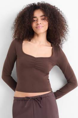 Haut court à manches longues - slim fit