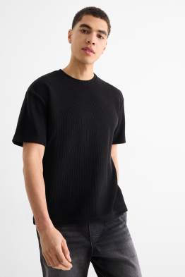 T-shirt - relaxed fit - met structuur