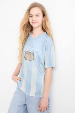 Pusheen - Kurzarmshirt - gestreift