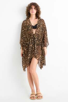Kimono - leopard print - textured