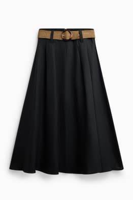 Rok met riem - linnenmix